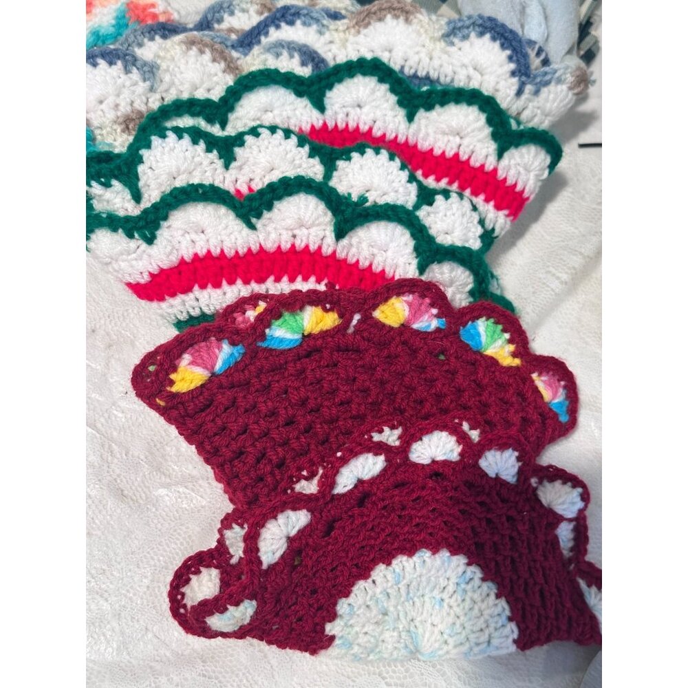 Crochet Placemats Table Lamp Protector Gramma Collection Retro Lot of 8 Varity
